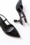 Zri̇n-725 Premium Black Sequin Patterned Pointed Toe Heeled Shoes 7.5 cm - 8