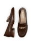 Women's Patent Leather Buckle-Strapped Thick-Heeled Classic Loafer - 4