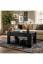 Modern Coffee Table Centre Table Adjustable Lift Top Tabletop with Hidden Storage and Practical Bottom Shelf 90X50X46Cm - 2