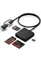 قارئ بطاقات الذاكرة، 4 في 1، يدعم USB 3.0 و USB-C، محول قارئ بطاقات SD و Micro SD و MS و CF، صغير الحجم وعالي السرعة.