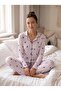 Women's Long Sleeve Camisole Bowknot Lilac Pajama Set C7T4N807