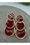 Enamel Earrings - Red - - 2