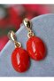 Enamel Earrings - Red -
