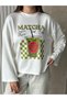 Matcha Printed Long Sleeve Cotton Blouse\T-Shirt Suitable for Tesettüre - 4