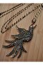 Peacock Zircon Stone Necklace - Bronze Color - - 5