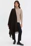 Women's Corner Patterned Colorful Floral Embroidered Tasseled Wool Shawl Dark Brown - 6