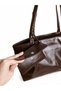 Women's Bitter Brown Charm Wallet Detailed Work School Shoulder Bag - 4