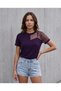 Women's Short Sleeve Tulle Detail Stone Janjan Crepe Blouse - 2