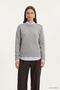 Stitching Detail Crew Neck Sweater 0093 Gray