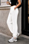 Women's Draped Modal Touch Textured Sweatpants with Elastic Cuffs - 5