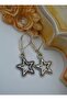 Star Figured Earrings - Silver Color - - 3