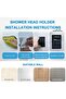 Handheld Shower Head Holder Wall Mount, Adjustable 360° Strong Adhesive Shower Head Bracket, No Dril - 5