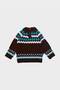 Brown Jacquard Patterned Crew Neck Knit Sweater - 2