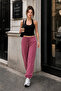 Women's Draped Modal Touch Textured Sweatpants with Elastic Cuffs - 6