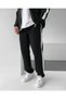 Men's Scuba Fabric Zippered Tracksuit Set – White with Black Stripe Detail - 6