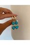 Fd Vip Gold Blue&Orange Drop Design Anti-Tarnish Stainless Steel Stylish Earrings