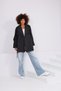 Women's Oversize Trench Coat Short Length Stand Collar Buttoned Pocketed Stylish Model - 7