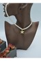 Star necklace with pearl - white - - 4