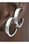 Hoop earrings - silver color - - 2