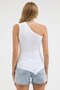 Women's Off-Shoulder White Asymmetrical Blouse - 2