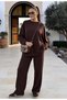 Aluna Modal Trouser Suit |   Oversize Comfortable Fit - Light Brown - 2