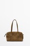 Süet deri mini satchel çanta