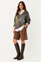Bermuda Woven Shorts with Pockets Lfk0023 Brown