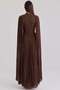 Stone Detailed Cape Yoryo Silk Hijab Evening Dress K. Brown 1262 - 5