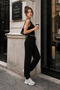 Women's Draped Modal Touch Textured Sweatpants with Elastic Cuffs - 5