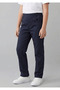 Unisex Children's 2-Piece Combination Long Sleeve Polo Collar T-Shirt-Navy Blue Ribbed Waist Elastic Canvas School Pants School Outfit - 3