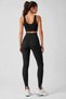 Women's Black High Waist Tummy Control Leggings with Front Slit, Stretchy Sports and Casual Leggings - 3
