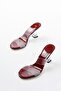 Zri̇n-618 burgundy patent leather double strap clear heel mules - 4