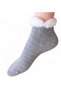 Special Plush Bowknot Rubber Detail, Perfumed, Soft Washable Lycra Combed Cotton Booties, Gray - 2