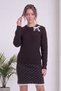 Women's Skirt Sweater Two-Piece Set Polka Dot Bow Detail Knitwear Brown, Burgundy, Anthracite - 4