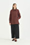 Thin Quilted Brooch Jacket - Burgundy