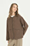 Zero Collar Zippered Jacket - Brown - 2