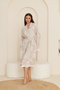 Curve Cotton Jacquard Bathrobe, Coral Pattern Woven Bathrobe, Long Tassel Pocket Bathrobe, Beach Cover-Up, S-5Xl All Sizes, Ecru Color - 2