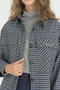 Houndstooth Patterned Crop Jacket - Navy Blue - 3