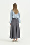 Asymmetrical Gathered Detailed Skirt - Smoked - 4