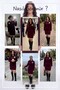 Women's Skirt Sweater Two-Piece Set Polka Dot Bow Detail Knitwear Brown, Burgundy, Anthracite - 8