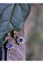 Authentic Earrings with Sapphire and Zircon Stones - Bronze Color - - 3
