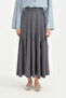 Asymmetrical Gathered Detailed Skirt - Smoked - 2
