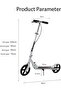 Kick Scooter, Foldable Scooter with 3 Adjustment Levels Handlebar, Aluminum Alloy, mobility scooter - 5