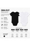 3-Piece Children's Half Sleeve Bodysuit 90% Cotton 10% Elastane Hooked Bottom Closure Black White 4-12 Years - 2