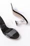 Zri̇n-618 black patent leather double strap clear heel mules - 7