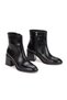 Fleur Women's Crocodile Patterned Leather Look Zippered Thick Heeled Boots - 2