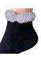 Special Plush Bowknot Rubber Detail, Perfumed, Soft Washable Lycra Combed Cotton Booties, Black - 3