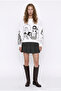 Portrait Printed Crew Neck Sweatshirt Ecru