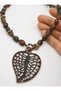 Jasper Stone Leaf Figured Necklace - Multi-Colored - 3
