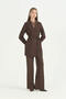 Torba Cut-Out Lightweight Slim Blazer Jacket - Brown